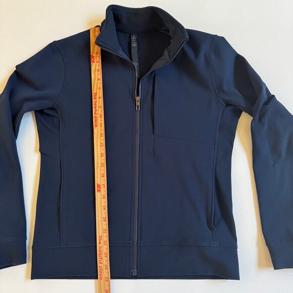 Lululemon Mens Lululemon Sojourn Track Jacket True Navy Size Small EUC Zip Front - Picture 15 of 15